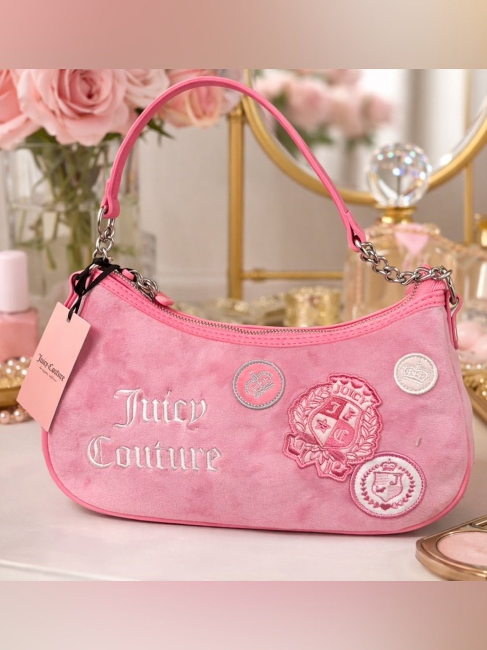 Juicy Couture Girls Rule Shoulder Bag - Cherry Blossom Pink